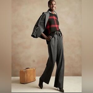Banana Republic Wool Wide-Leg Trousers